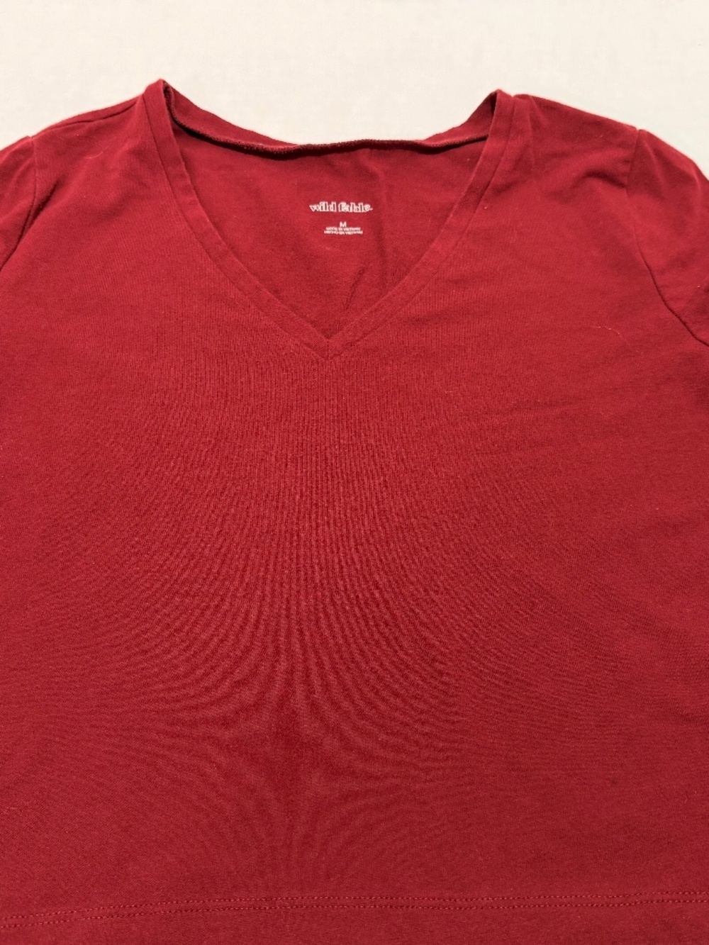 Wild Fable, v-neck crop top, Maroon, M